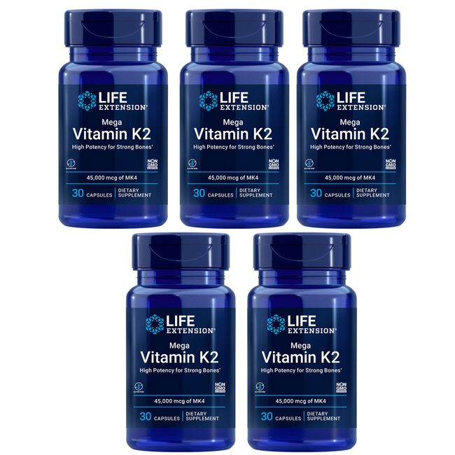 Life Extension Mega Vitamin K2 45,000mcg 5X30 Caps Menaquinone-4