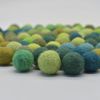 100% Wool Felt Balls - 1.5cm - 100 Count - Green Colours