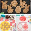 8 Pcs Easter Cookie Cutter Set, 3D Plastic Easter Eggs Bunny Cookie Cutters Rabbit Cookie Stamp for Easter Eggs Molds Biscuit Molds for Easter Baking DIY(Easter-8 pcs)