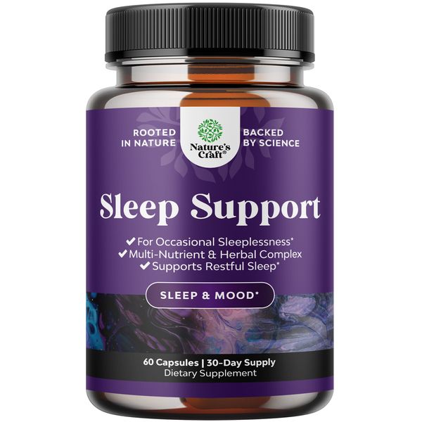 Natural Refreshing Sleep Formula - Supports Healthy Rest - Non Addictive 60ct