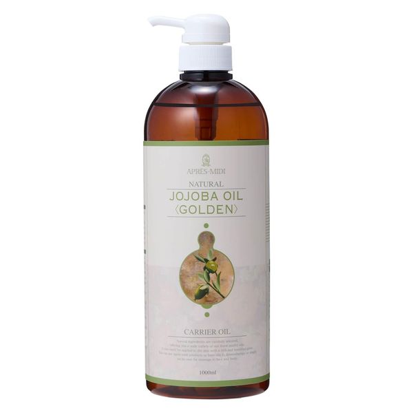 Apre Midi Oil JOB Jojoba Oil Golden 33.8 fl oz (1000 ml) [Apremidy] Unrefined Natural Massage Oil Carrier Oil Skin Hair Unscented Botanical Beauty Oil Face Oil Body Oil jojoba oil Toiatec A Premidi