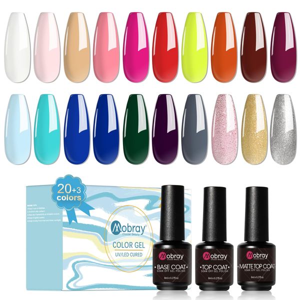 Mobray 20 Colors Gel Nail Polish Set Summer 1