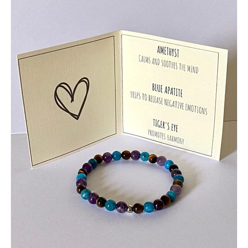 Stress Relief Crystal Bracelet, Crystal Gifts, Soothing Crystals, Calming Crystal Bracelet, Healing Crystals Bracelet, Crystal Bracelets for Women, Crystal Gifts for Women with Gift Box and Tag