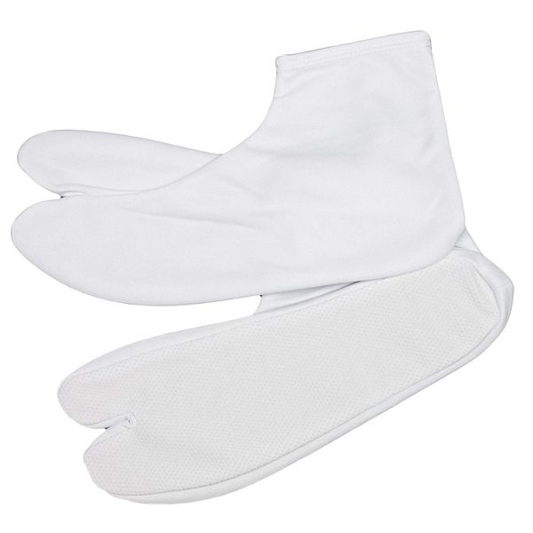 Kyoetsu Men's Tabi Socks, Stretch, White, Anti-Slip, wht, 26-27cm