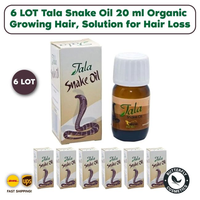 6 x Tala Snake Oil 20 ml Organic Growing Hair, Solution for Hair Loss 6 BOTTLES