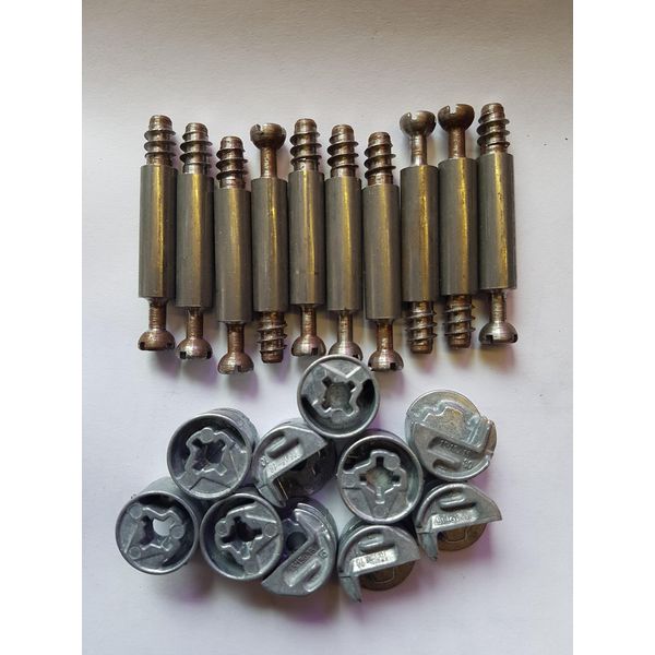Locking Cam & Dowel fixings Pk 10, Ideal for flatpack assembly or repair