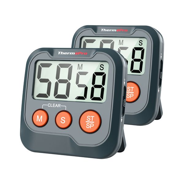 ThermoPro TM03W 2-Pack Digital Timer for Exercise/Bakin