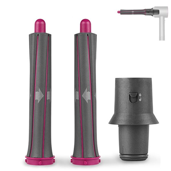 KiimSin Lang 30mm Lockenstab und Adapter Aufsätze für Dyson Supersonic Haartrockner, Verwandeln Sie Ihren Haartrockner in einen Lockenwickler, 2 Stück 30mm Lockenstab + Adapter Aufsätze