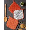 DII Basic Terry Collection Quilted 100% Cotton, Potholder, Spice, 3 Piece