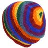 LOUDelephant Wool Knit Baggy Beanie Hat - Rainbow
