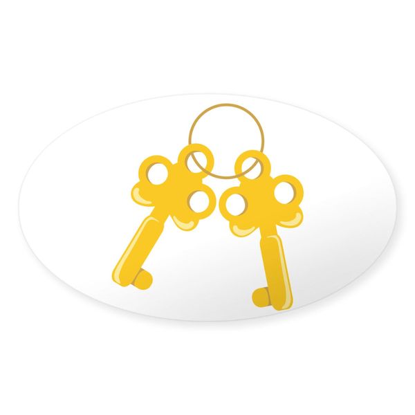 CafePress Keys On Keychain Sticker Oval Car Bumper Sticker