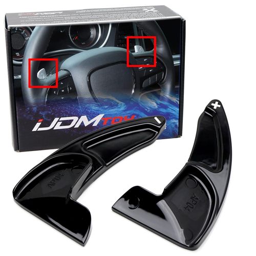 iJDMTOY Gloss Black Finish Large Paddle Extensions Compatible with Dodge Challenger Charger Durango, Grand Cherokee, 300/300C