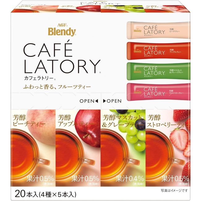 AGF Blendy Cafe Ratory Stick Fruit Tea Assortment, Fruit Tea, Tea Stick, Petite Gift, Assortment, 20 Pieces (1 x 1)