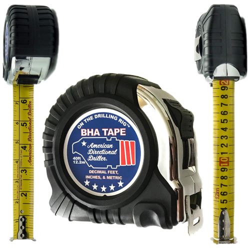 40 Foot Tape Measure – Wide Blade – Engineer Scale, Imperial Inch/Foot, Metric – Bottom Hole Assembly – BHA Tape – Directional Drilling Tape Measure – Class II