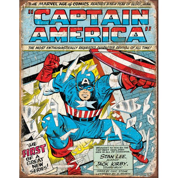 Tin Sign Captain America Cover