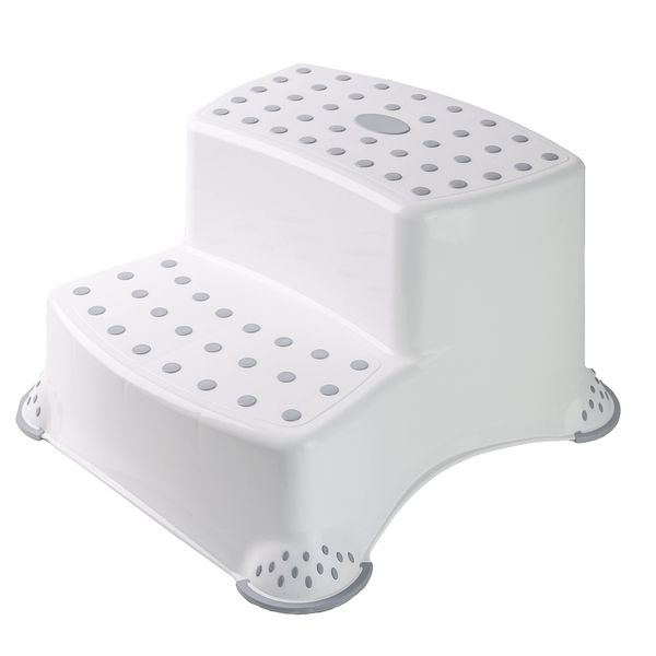 DIVCHI Toddler Toilet Step Stool Baby Anti Slip 2-UP Step Stool Stepup Stools For Potty Training Bathroom & Kitchen (White)