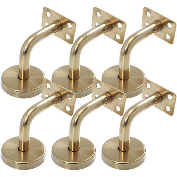 6pcs Handrail Brackets Steel Stairway Racks Heavy Duty Stair Handrail Support