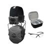 Walker's XCEL 500BT Digital Electronic Muff Bundle with Shooting Glasses and Hard Case (3 Items)