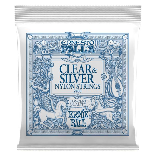 【正規品】 ERNIE BALL 2403 クラシックギター弦 (28-42) ERNESTO PALLA CLEAR & SILVER NYLON CLASSICAL GUITAR STRINGS