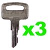 3x Ignition Starter Switch Key New Type Replacement for JLG Cherry Picker Plant & Lift