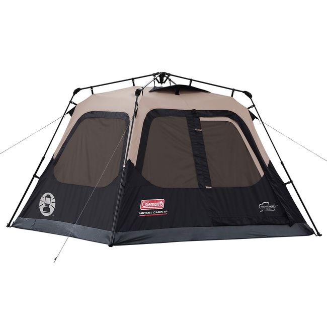 Coleman 4-Person Cabin Tent with Instant Setup | Cabin Tent for Camping Sets Up in 60 Seconds