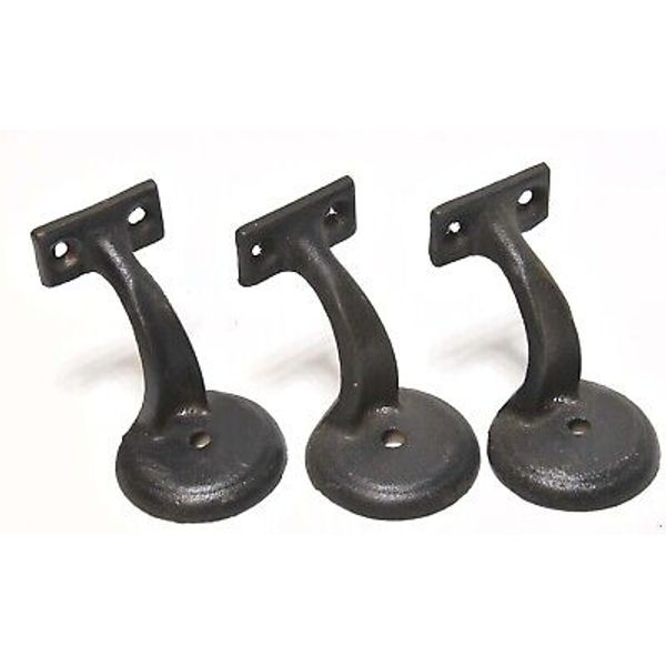 3 INDUSTRIAL CAST IRON HANDRAIL HARDWARE SUPPORTS