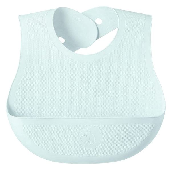 Smart Start Easy Care Soft Safe Material Fit Neck Spill Pocket Apron Smart Bib Baby Blue