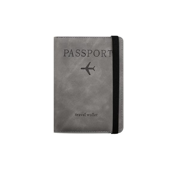 YFFSFDC Passport Case, Anti-Skimming, Passport Cover, Holder, Travel Wallet, Passport Card Case, Multifunctional Storage Pocket, Domestic and International Travel Supplies, Overseas Business Trips, Overseas Travel, gray