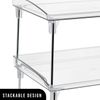 2-Pk Stackable Storage Shelf Stand - Foldable Organizer Rack for Kitchen, Pantry