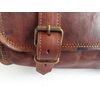 Vintage Motorcycle Genuine Goat Leather 2 Strap Buckle Closure Tool Brown Bag Quick Release Clasp REINFORCED for handlebars,Forks, Sissy Bar - 10"