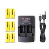 CR123A Rechargeable Batteries 6pcs + Charger Set 3.6V (3.7V)