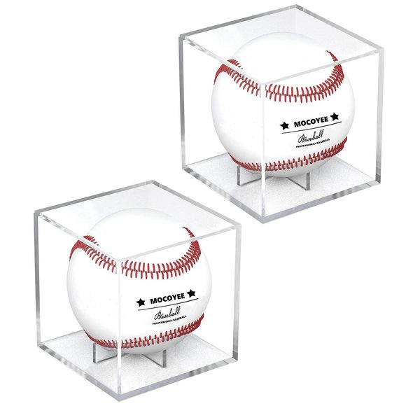 Baseball Sign Case, Set of 2, Acrylic, UV Protection, Compatible with Hard/Soft Balls, Display Case, Protection, Display, Dustproof, Collection Case, Display Case, Commemorative Goods, Baseball Goods,