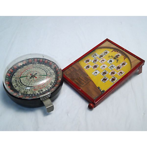 Vintage Games Toys Gambling: Roulette Wheel 1948 & Pokerette Pinball 1930s READ