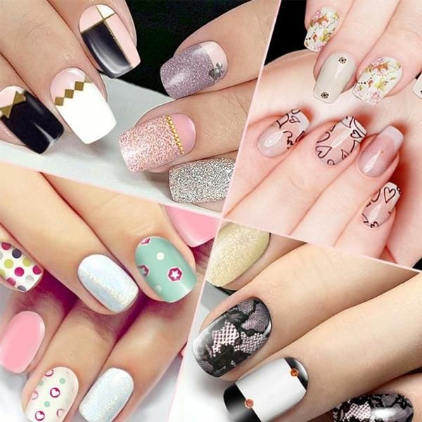 Stone Pearl Gel Nail Sticker Self Nail Tip 3-piece Set (WA99137)