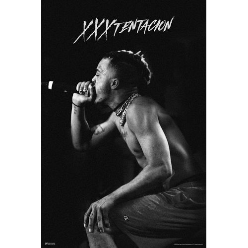 XXXtentacion Poster Stage BW XXXtentacion Merch Bad Vibes Forever XXX 17 Album Art Skins Trap Music Aesthetic XXXtenations Merch XXtentacion Tapestry Rapper Cool Wall Art Print Poster 16x24