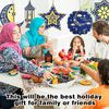 EULAPGOE Eid Decorations - 20pcs Reusable Islamic Ceiling Hanging Decorations with Moon, Swirls and Eid Mubarak Designs