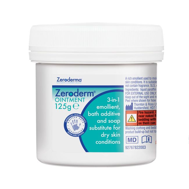 Zeroderma Zeroderm Ointment 125g - 3In1 Emollient, Bath Additive And Soap Substitute For Dry Skin Conditions