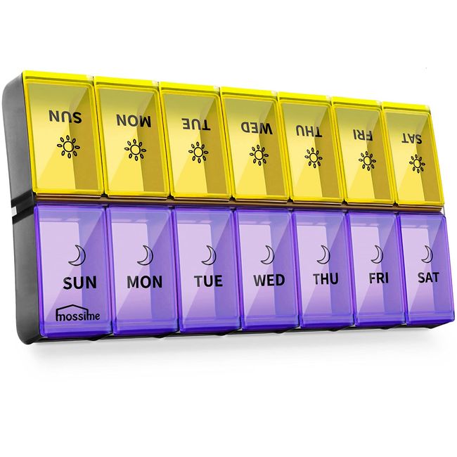 AM PM Pill Box Medication Organizer Weekly Medicine Storage Holder Vit
