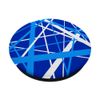 Medium Blue and White Geometric Strips Cut Out Pattern PopSockets Swappable PopGrip