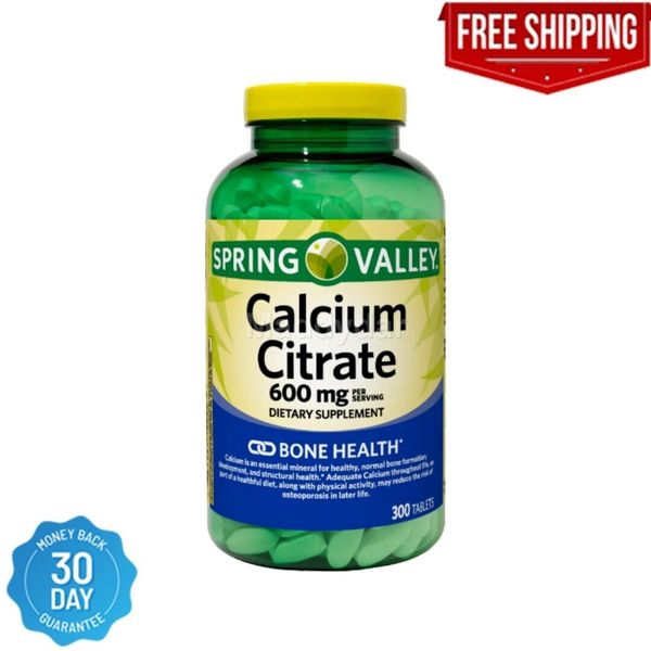 Spring Valley Calcium Citrate Tablets Dietary Supplement 600 Mg 300 Count