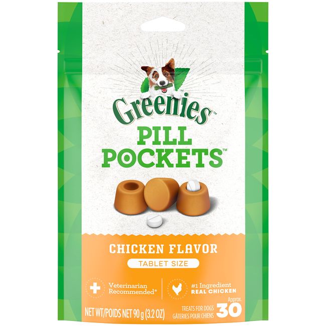 Greenies - Dog Tablets Chicken Flavored Pill Pocket - 3.2 lbs