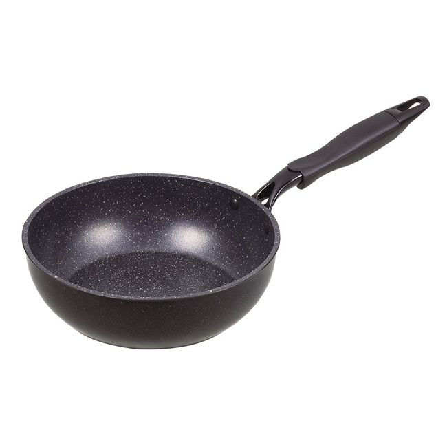 Pearl Metal HB-3882 Frying Pan, Black, 8.7 inches (22 cm), Teflon Select, Induction Compatible, Deep Type, 8.7 inches (22 cm)