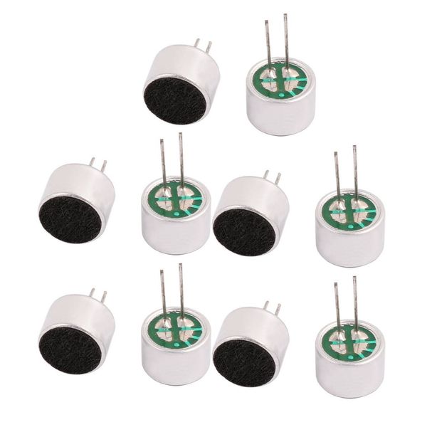 Sourcingmap 10Pcs 9x7mm 30-44dB Electret Condenser Microphone High Sensitivity Pickup