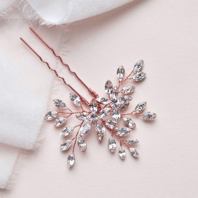 2PCS flower brooch pins for women fashion rhinestone crystal brooches pins