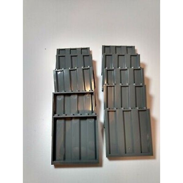 New 1x6x5 Dark Bluish Grey Corrugated Wall Panel — #23405 — Custom & Compatible