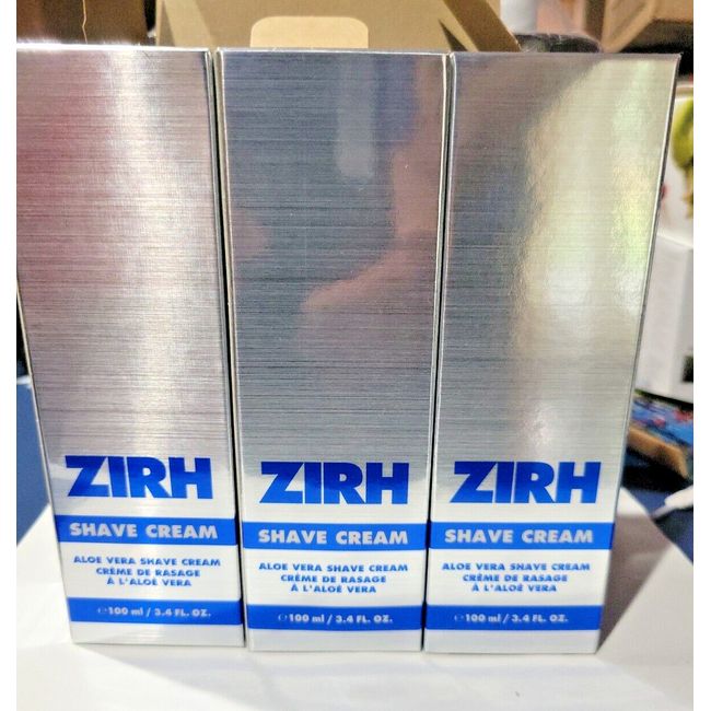 3-PACK ZIRH Aloe Vera Shave Cream 3.4 FL OZ / 100ml, NIB