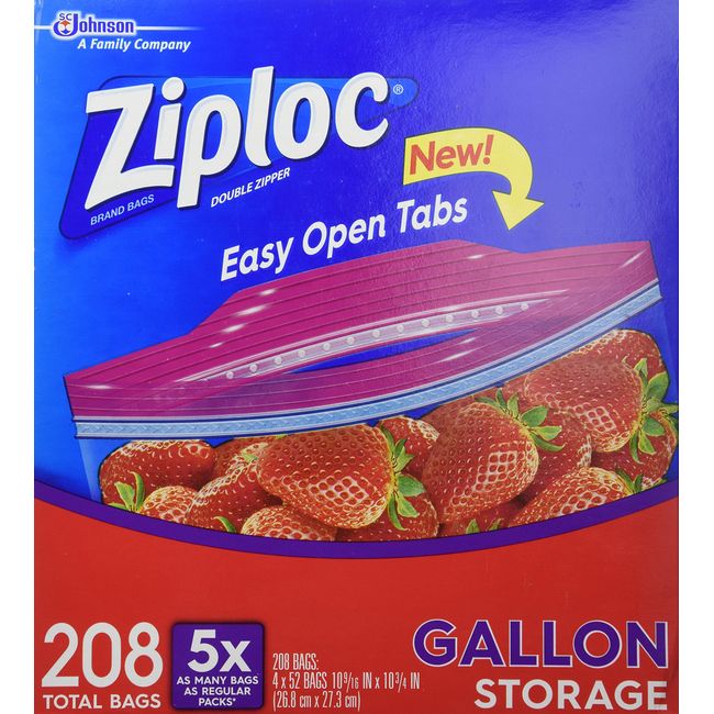 Ziploc Double Zipper Storage Gallon - 4/52 Count