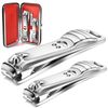 longzon Nail Clippers, 2 Pack Nail Clipper Set Stainless Steel Nail Cutter Fingernails Toenails Thick Nails Kit for Men&Women