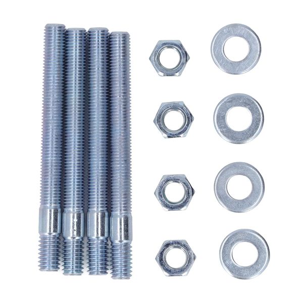 Carburetor Studs Set, High Efficiency Carb Stud Sturdy 3.5in with Spacers for 516in Threads Intake Manifold