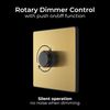 BG Electrical Intelligent Single Wall Dimmer Switch, 2 Way, Screwless Front Plate, Evolve, Satin Brass, 200W, PCDSB81B